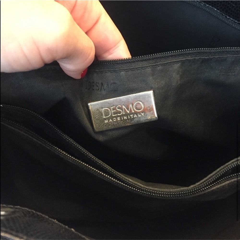 Desmo Italian Snakeskin Black Handbag Gem